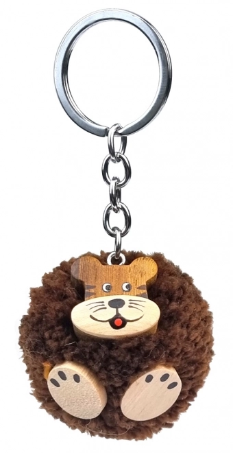 2Kids wooden tiger keychain with pompom