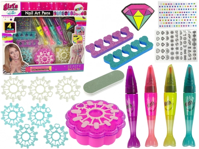 Nail Art Kit with Nail Polish and Pens