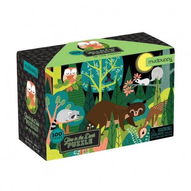 Forest Animals Glow in the Dark Puzzle 100 Pieces