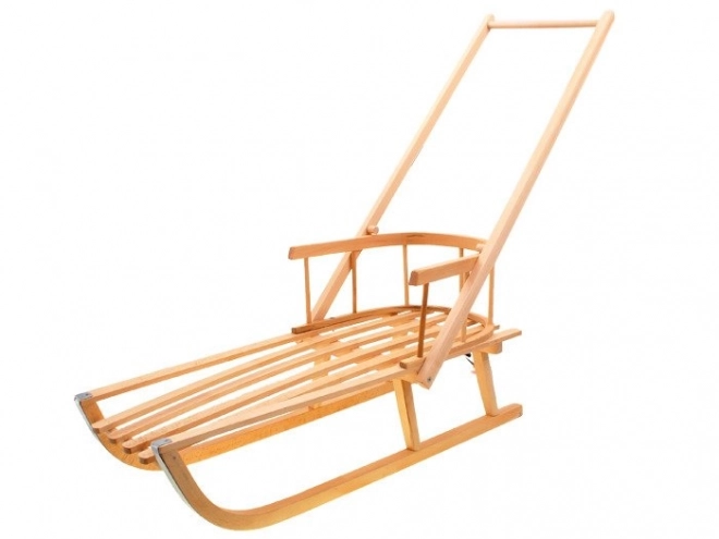 Classic Wooden Sled with Pushback for Children