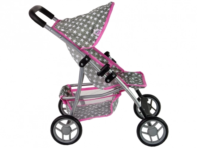 Doll Stroller Pink with Stars