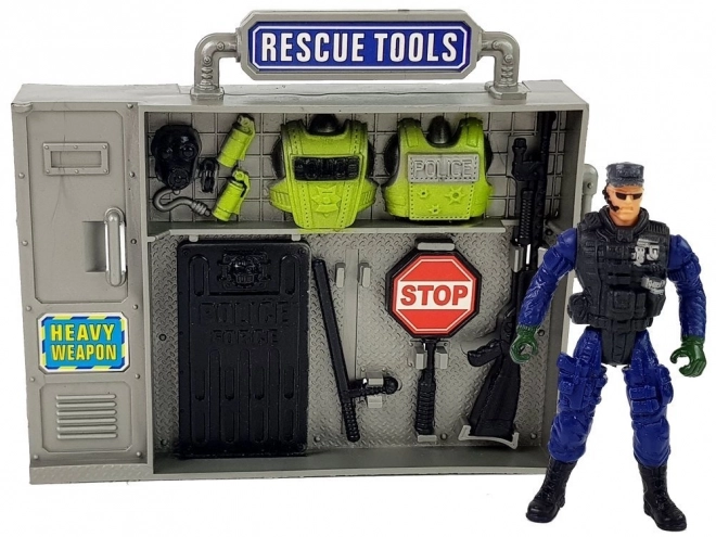 Police Game Set with Helicopter and Car