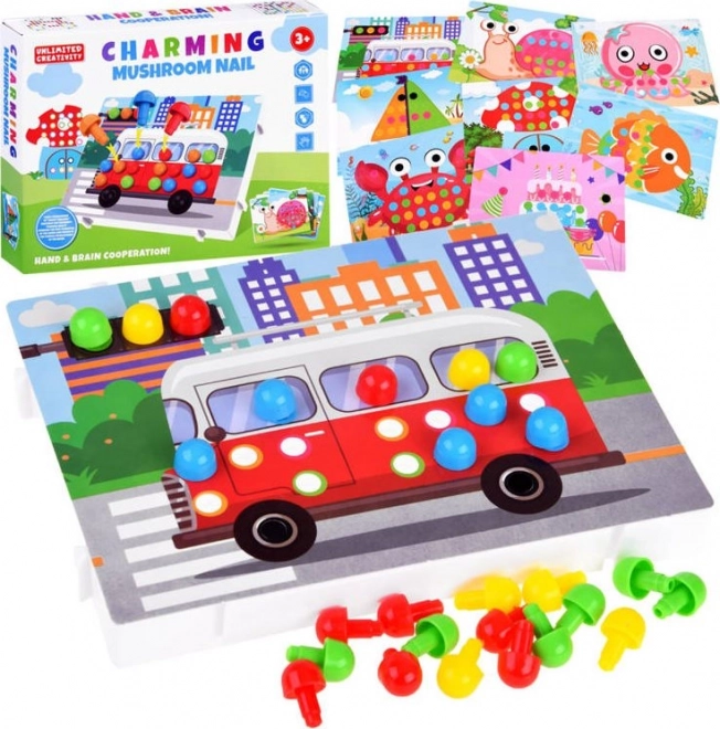 Colorful Button Mosaic Educational Puzzle for Children