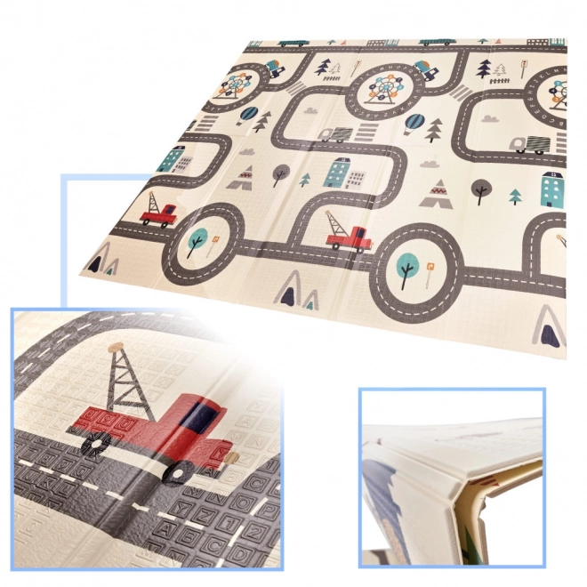 Foldable Double-sided Foam Educational Mat with Forest and Street Design