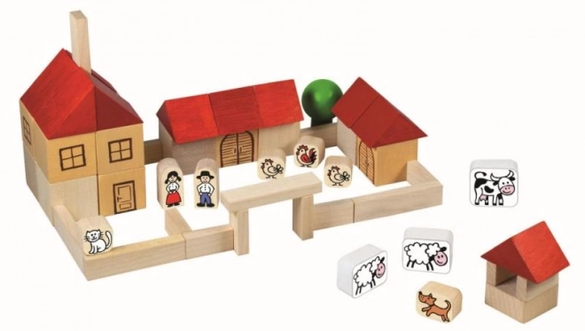 Farm Wooden Building Blocks Set