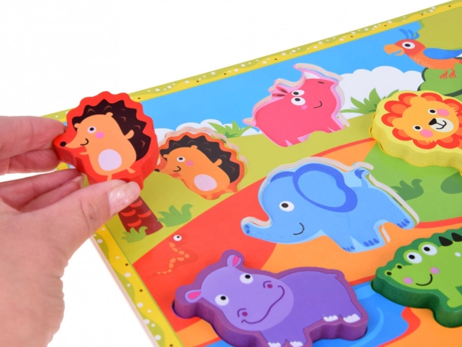 Wooden Safari Animal Shape Puzzles