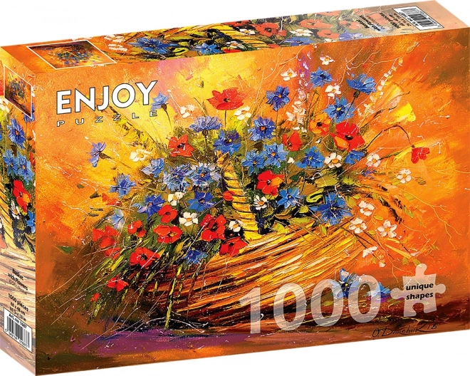 Puzzle Basket With Flowers 1000 Pieces