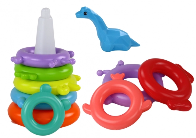 Colorful Giraffe Stacking Toy with 8 Rings