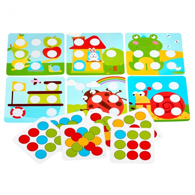 Colorful Wooden Mosaic Game with Large Pegs