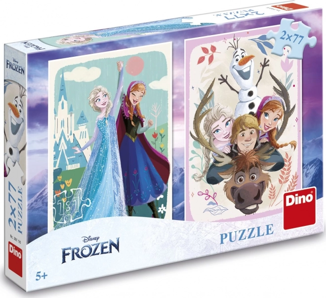 Frozen Puzzle Set Anna and Elsa 2x77 Pieces