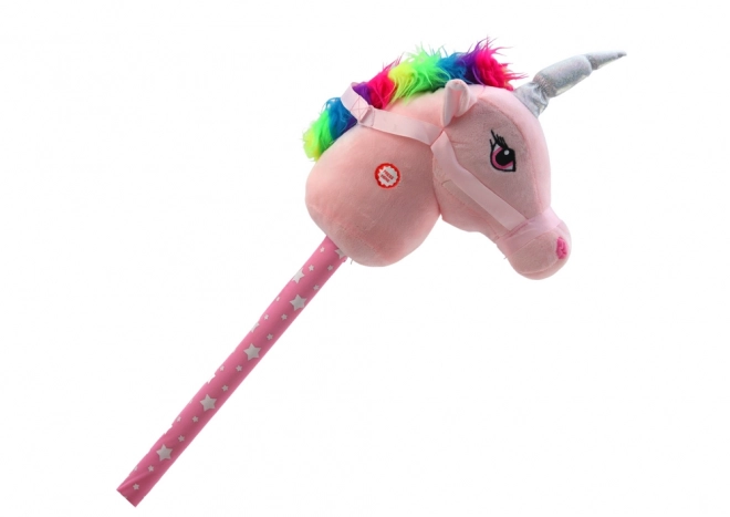 Plush Unicorn Head on Stick with Sounds