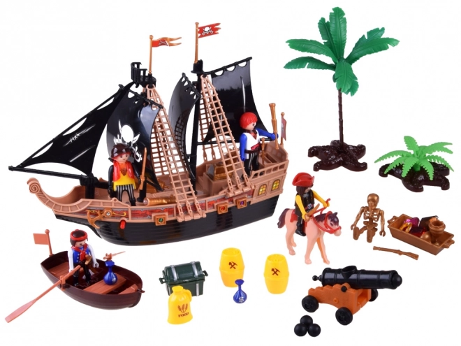 Pirate Ship Adventure Set with Figures and Cannon