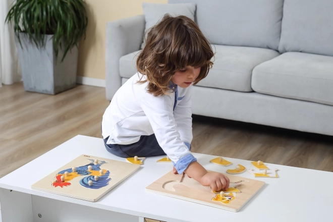 Wooden Montessori Puzzle - Rooster