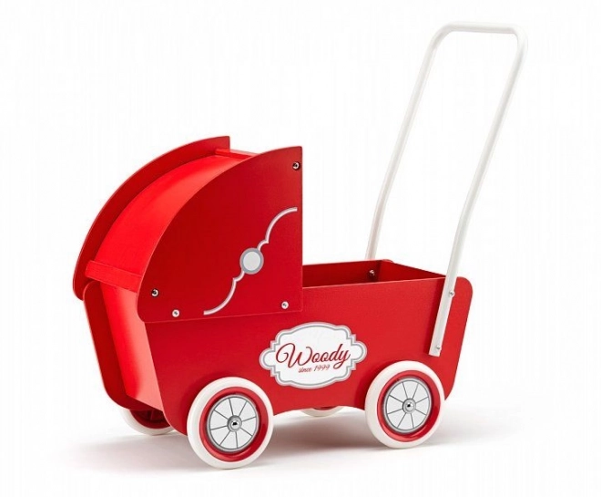 Wooden Red Doll Stroller