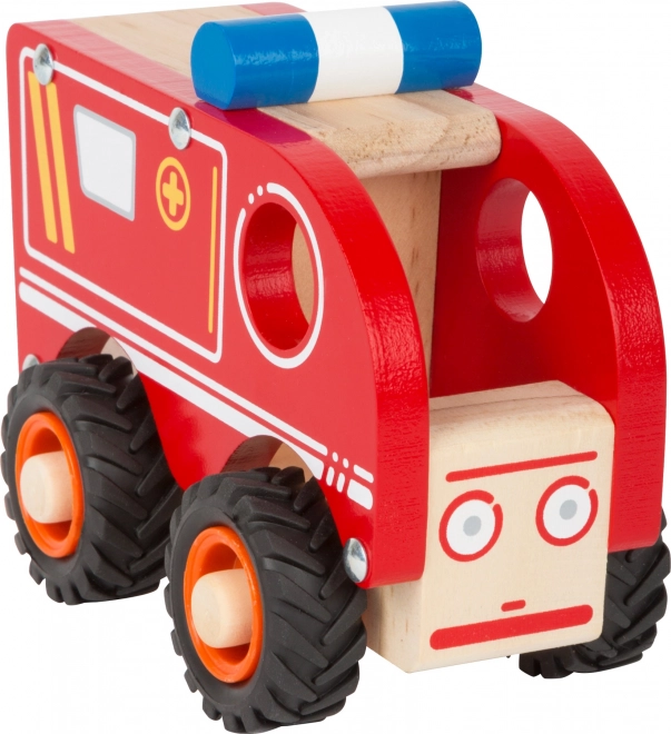 Wooden Ambulance Toy Car