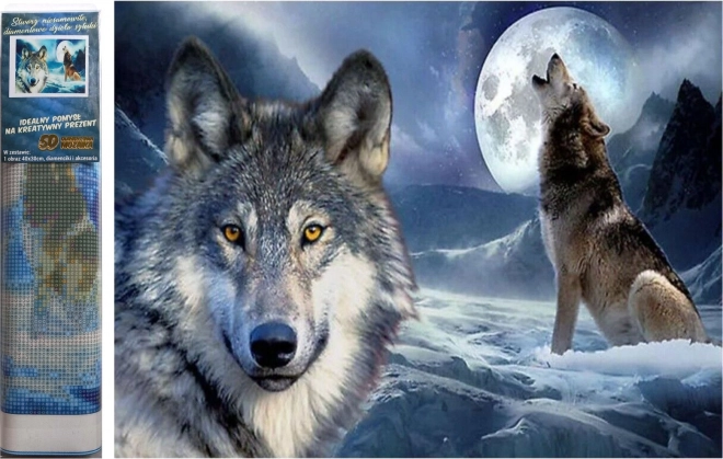 Diamond Painting Wolf Full Moon