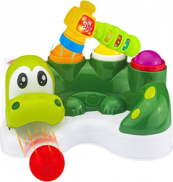 Interactive crocodile with hammer and slide