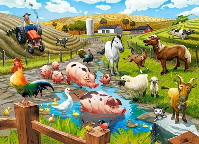 Puzzle Life on the Farm for Kids