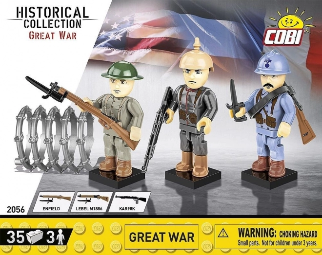 Great War Building Blocks Set with 3 Soldier Figures