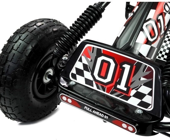 Pedal Air Kart + Inflatable Tires + Adjustable Seat – Black
