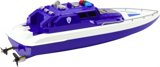 Motovedetta della polizia a controllo remoto blu