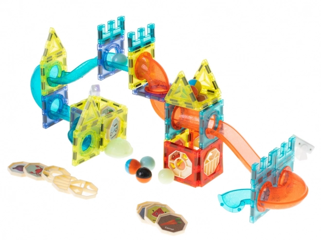 Glowing Magnetic Marble Track Blocks - 75 Pieces