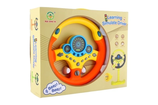 Interactive Steering Wheel Toy with Lights and Sound