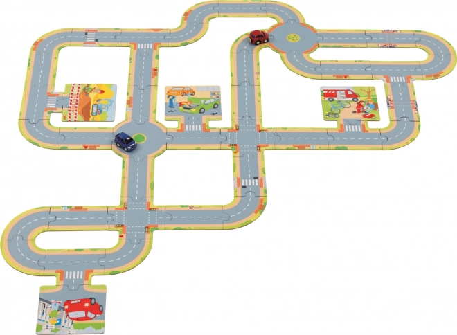 Floor Car Track with Two Cars by Goki