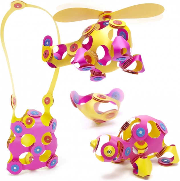 Clixo Magnetic Building Set Pink & Yellow