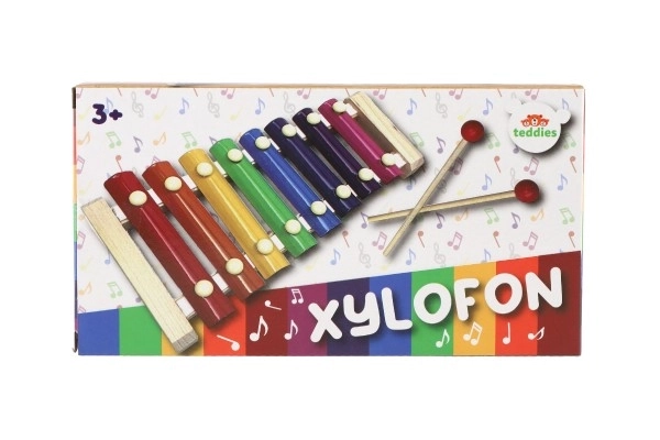 Colorful Wooden and Metal Xylophone with Mallets