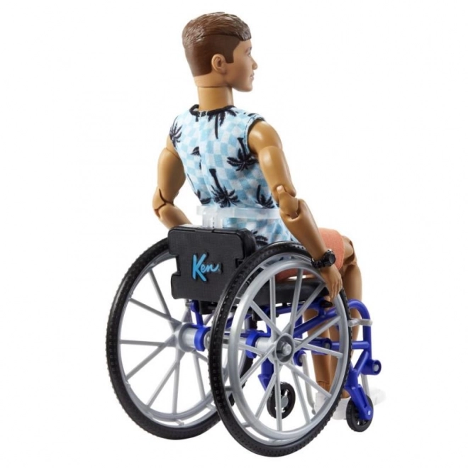 Barbie Model Ken in Wheelchair with Blue Plaid Tank