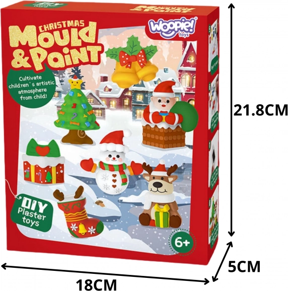 Woopie creatieve set gipsafgietsels en verf – kerst DIY figuurtjes om te schilderen