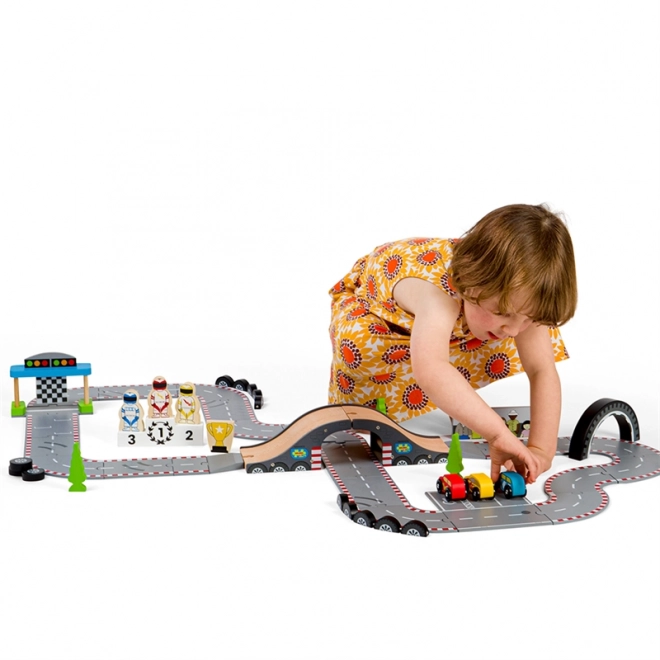 Bigjigs Racing Day Wooden Track Set