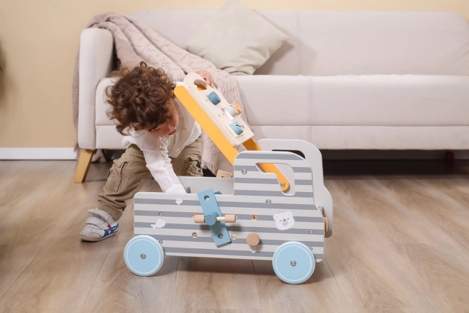 Wooden Mobile Workbench for Kids