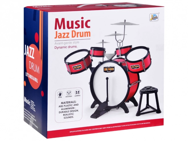 Large Rock Drum Set for Kids with Sticks and Chair