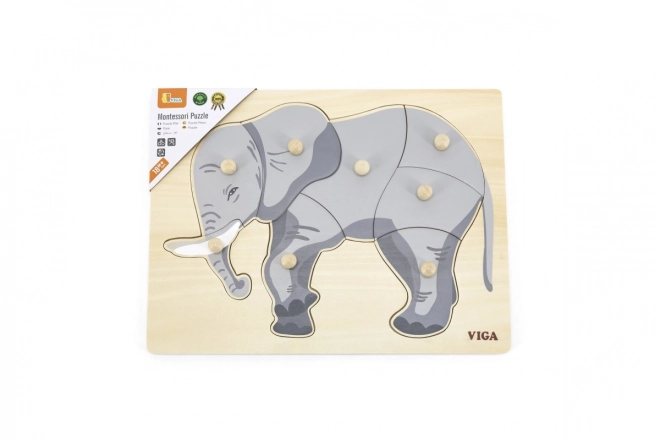 Montessori Wooden Elephant Puzzle