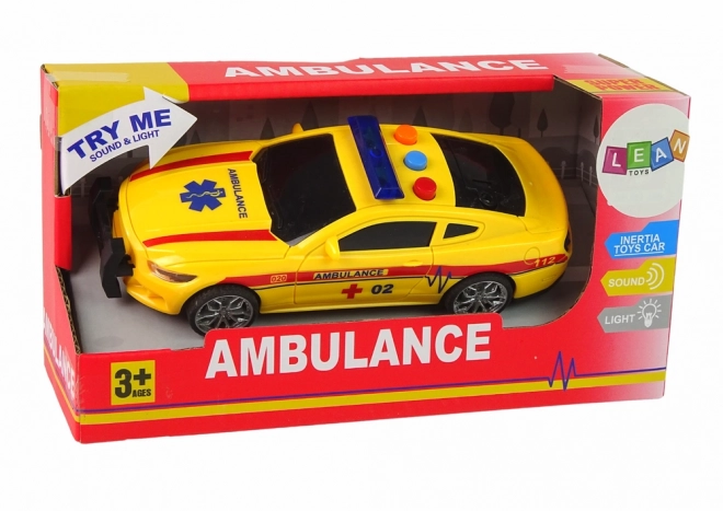 Yellow Sports Ambulance Car with Lights and Sound