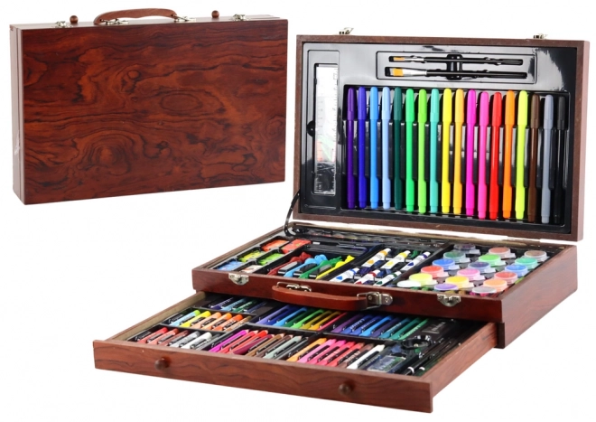 Art Set in Wooden Case with 123 Pieces