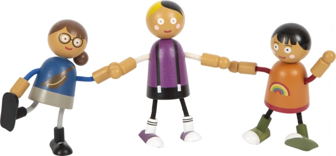 Wooden Flexible Family Dolls with Child