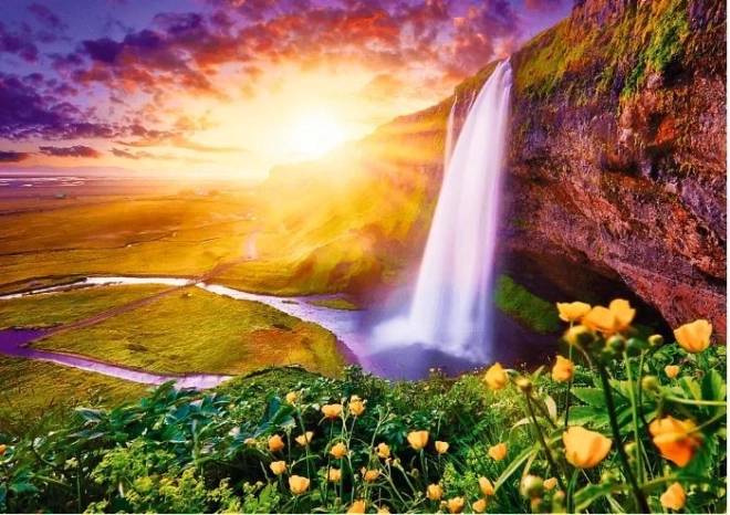 Trefl Puzzle Romantic Sunset: Seljalandsfoss Waterfalls