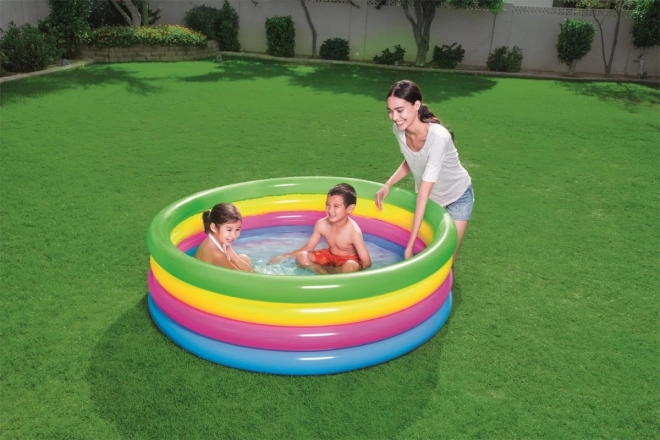 Inflatable Kiddie Pool Rainbow Colors