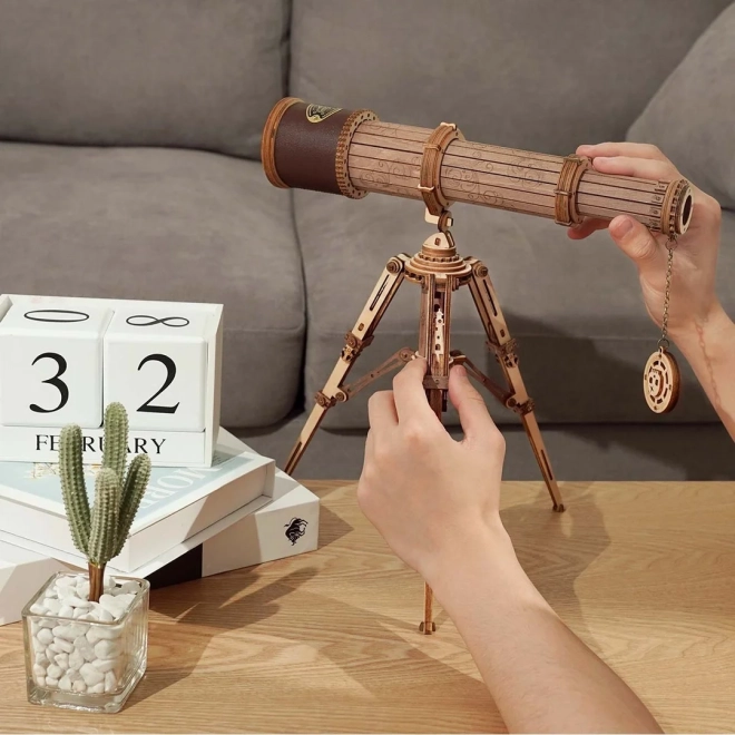 Robotic 3D Wooden Mechanical Puzzle Pirate Telescope