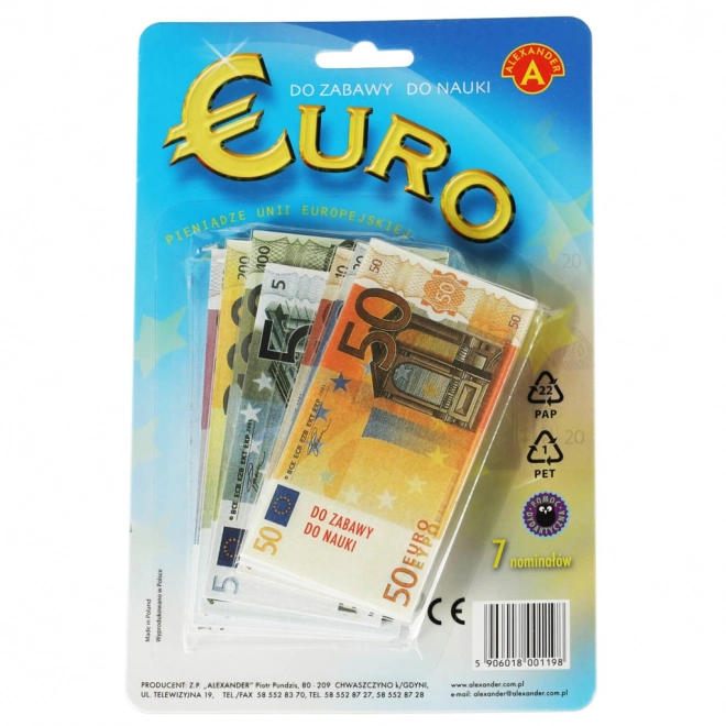 Colorful Euro Play Money Set