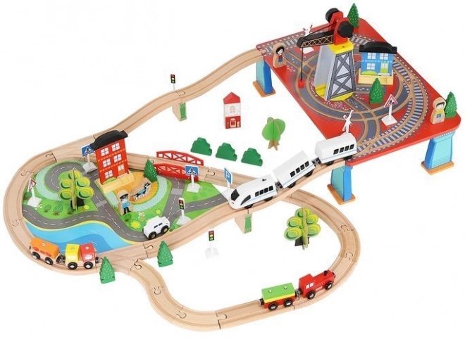 Wooden Battery Operated Train Set