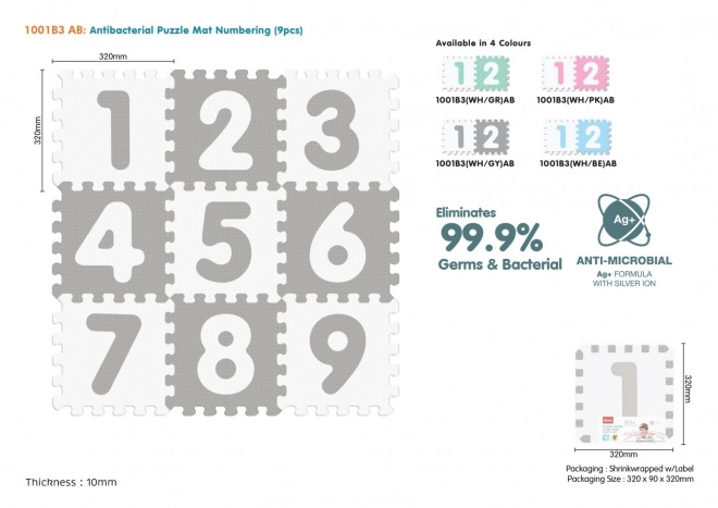 Antibacterial Foam Puzzle Mat With Numbers