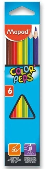 Triangular MAPED Color'Peps Colored Pencils 6 Pack