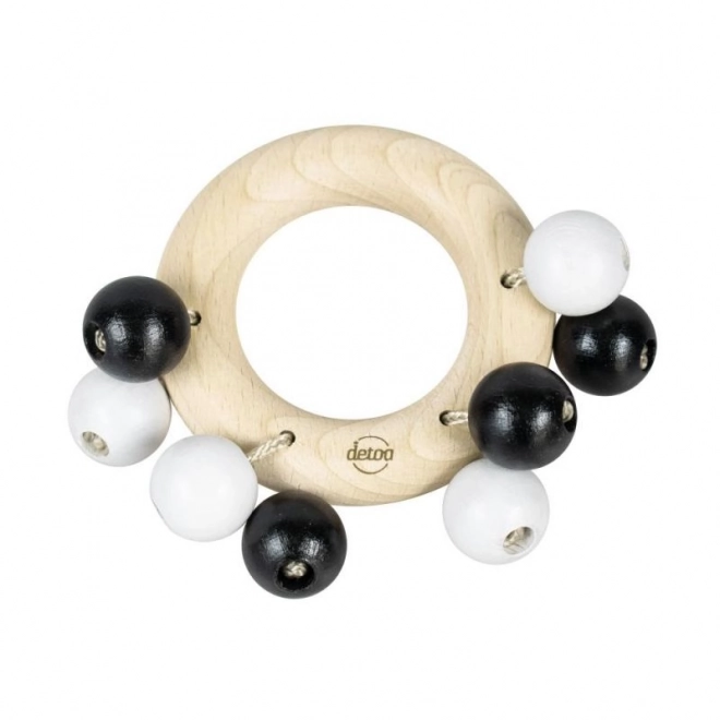 Black And White Wooden Rattle Ring