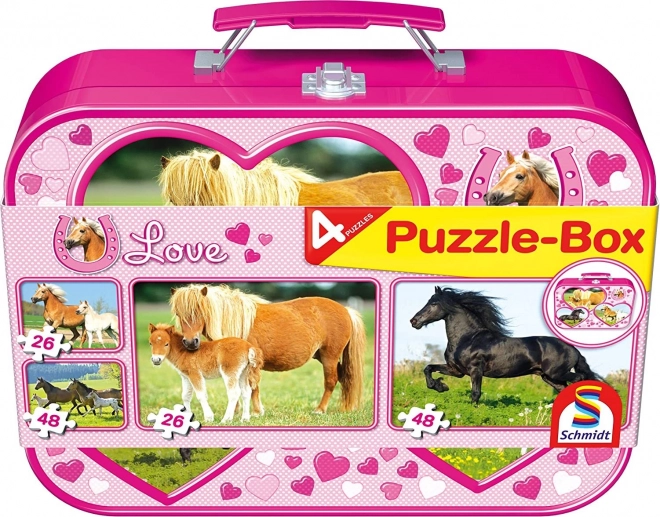 Schmidt Horse Puzzle Set in Tin Case