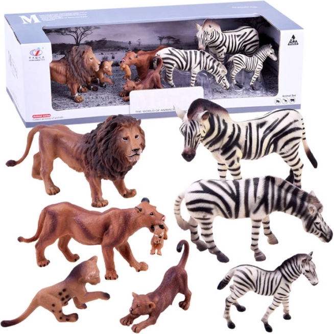 Safari Figurine Set – Animals – Zebra + Lion