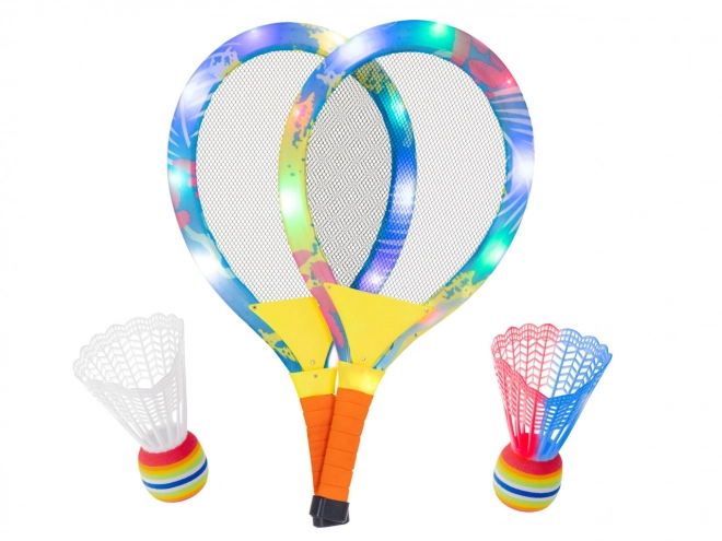 Led Glowing Badminton Racket Set